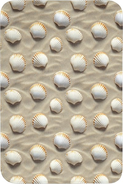 Badmat 60x90 cm - Antislip - Schelpen - Zand - Maritiem - Badmatten voor badkamer - Badkamermat - Douchemat - Badkamer mat
