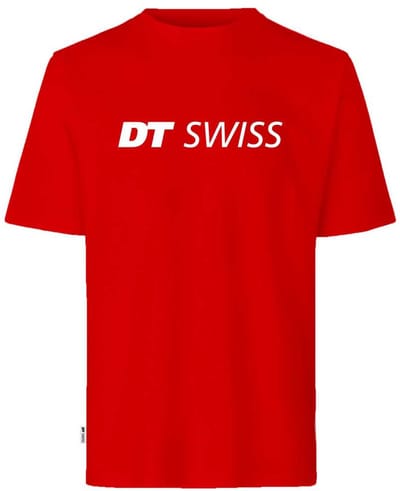 Dt Swiss Classic Logo T-shirt Met Korte Mouwen Rood M