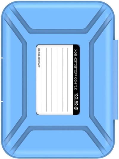 Draagbare Beschermtas voor 3.5 Inch Hard Drives, Stapelbare en Waterdichte HDD Case in Blauw met Extra Bescherming