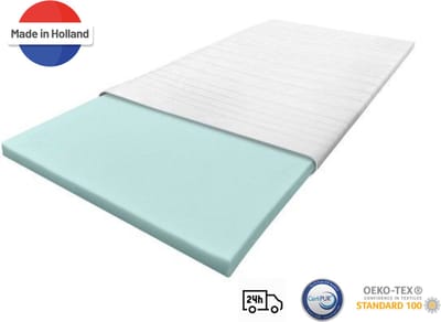 Nirwana Bedden Topper 70x190 - Topmatras - Topdekmatras- 7cm dik - HR Koudschuim - Afritsbaar en wasbaar - CertiPUR® Gecertificeerd - Medium Hardheid - Matrastopper