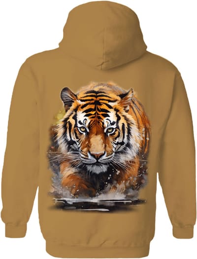 Tijger Watercolor Running Tiger The Coloured House Hoodie S