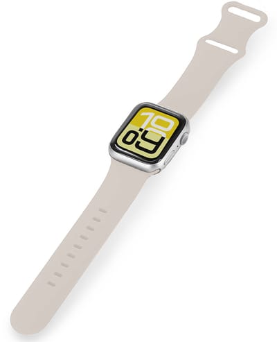Horloge Bandje Geschikt voor Apple Watch 1, 2, 3, 4, 5, 6, 7, 8, 9, SE - 38/40/41 mm Bandje Siliconen Polsband - Siliconen Bandje Smartwatch - Ivoor