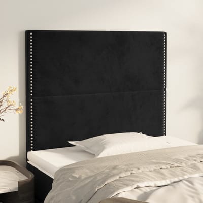 vidaXL - Hoofdbord - zwart - 90x5x118/128 - cm - fluweel