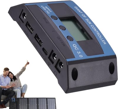 Zonne Laadregelaar - Paneel Regelaar - Energie Beheer - Geavanceerde PWM Technologie - 12V 24V Systemen - Blauw