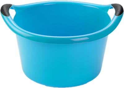 Plastic Forte Afwasbak - Set van 2x stuks - 15L - blauw - 42 x 40 x 25 cm - met handvatten - teiltje