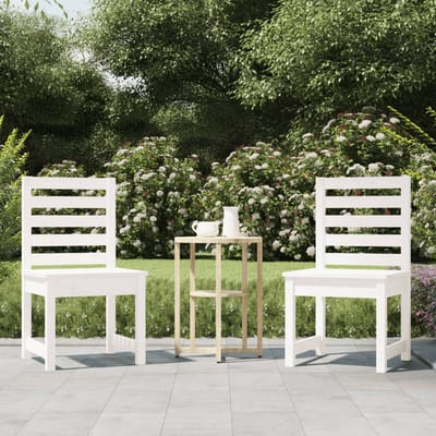vidaXL - Tuinstoelen - 2 - st - 50x48x91,5 - cm - massief - grenenhout - wit