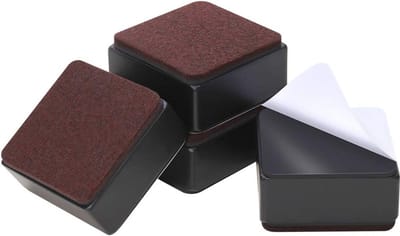 Lift Meubelverhogers 6 cm - Zwarte Zelfklevende Heavy Duty Voorkeursverhogers voor Bedden en Banken