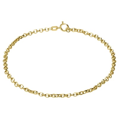 Lucardi - Dames 14 karaat geelgouden armband jasseron schakel - Armband - 14 Karaat Goud - Goud - 18 cm