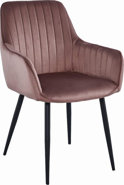 SOLDEN Stoel - Donkerroze Velvet, Metalen Poten, Stijlvol Ontwerp en Optimaal Zitcomfort voor Woonkamer, Slaapkamer, Eetkamer of Kantoor, Max. 120 kg