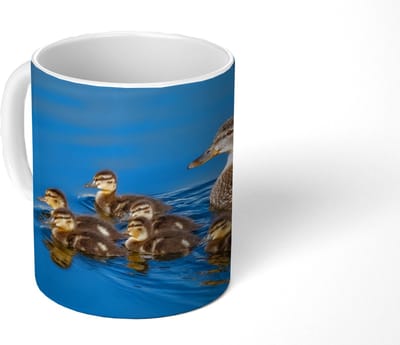 Mok - Koffiemok - Eend - Water - Vogel - Bruin - Mokken - 350 ML - Beker - Koffiemokken - Theemok