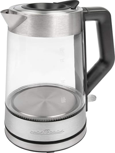 Glazen Waterkoker - Thee Koker - Warme Dranken - Temperatuur Verlichting - 1.7 Liter - Zilver