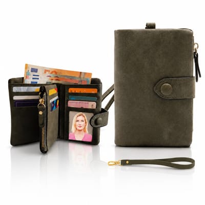 Luxamore® Dames Portemonnee Olijfgroen – Veel Vakken – RFID Beschermd – Cadeau voor Vrouwen