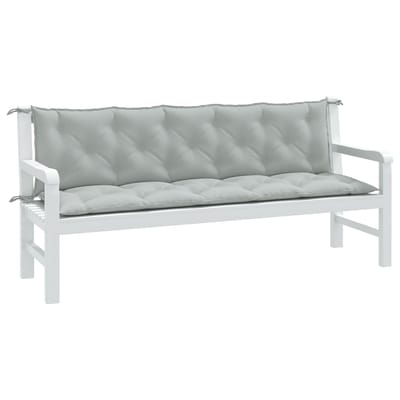 vidaXL - Tuinbankkussens - 2 - st - 180x50x7 - cm - stof - gemêleerd - lichtgrijs