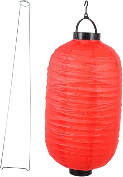 Papieren Lantaarns - Decoratieve Lantaarns - Feestelijke Sfeer - Met Batterij - 35x20x20 cm - Rood