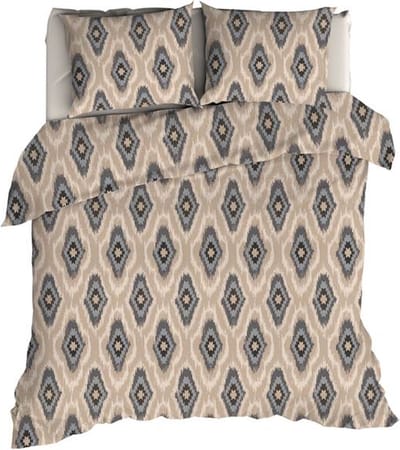 Romanette Ottoman Dekbedovertrek - Tweepersoons - 200x200/220 cm - Beige/Antra