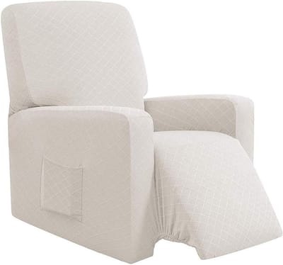 Recliner Stoelhoes - Stretch Hoes voor Relaxfauteuil, Beschermende Elastische Stoelhoes in Wit, Geschikt voor Diverse Fauteuils
