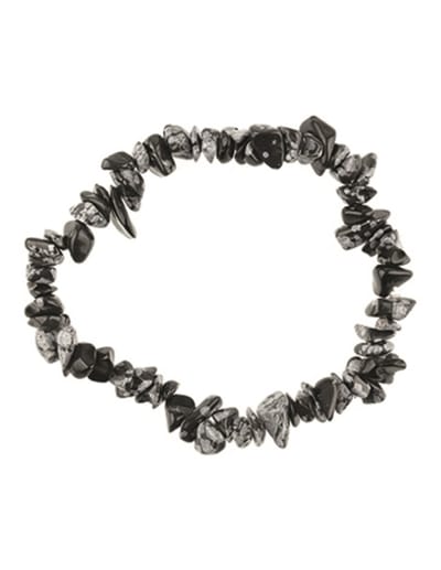 Obsidiaan sneeuwvlok splitarmband