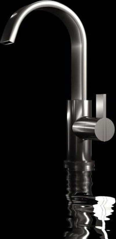 IVY Pact Eenhendel wastafelmengkraan opbouw met draaibare cascade uitloop, coldstart Geborsteld metal black PVD