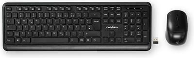 Nedis - keyboard and mouse set - QWERTZ - German - black Input Device - Keyboard and mouse set - Duits - Zwart