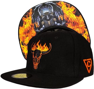 Capiche® Snapback Pet – Vuur Bul – Zwart Fleece – Verstelbaar met Druksluiting – Pet Mannen – Fire Bull