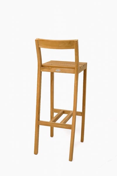 Teakea - Teakhouten Barkruk Barista - Massief Teak - Hoge Houten Kruk voor Keuken of Bar
