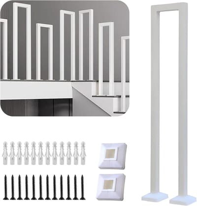 Trapleuning U-vormig - Handgreep trap - Veilig traplopen - Instelbare hoek - 90 cm - Wit