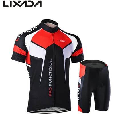 Heren Ademend Snel Droog Comfortabel Kledingset Met Korte Mouw Jersey Gewatteerde Shorts M zwart