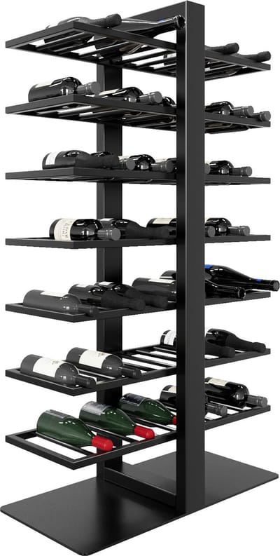 MetaloPro Wijnrek Corse – Zwart Metalen Flessenrek Voor 70 Wijnflessen, Robuust Design, Ideaal Voor Keuken, Kelder Of Bar – 140x80x30cm