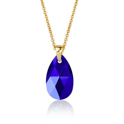 Montebello Ketting Jan DG520 - Swarovski Druppel - 925 Zilver Verguld - 16mm - 50cm