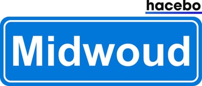 Hacebo - Plaatsnaam Sticker - 29x10 CM - Midwoud sticker - Verkeersborden sticker - grappige cadeaus - Midwoud