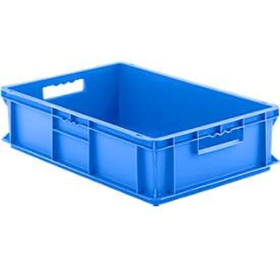 Stapelbak Eurobox serie EF 6150 - PP - L 600 x B 400 x H 150 mm - 29,4 l -  gesloten wande - open handgreep - blauw