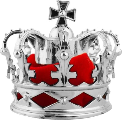Mini kroontje op clip - koning/koningin - zilver - 8 cm - verkleed haarclip