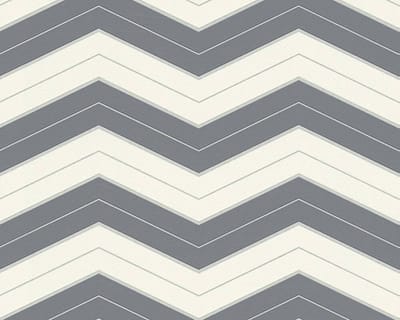 CHEVRON BEHANG - Grijs Metallic Wit - AS Creation DESIGNDSCHUNGEL 2 by Laura Noltemeyer