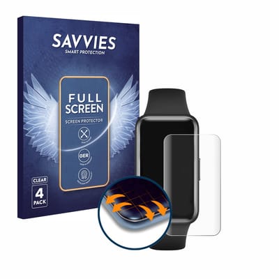 Savvies - Screenprotector voor Huawei Band 7 - Folie Beschermfolie transparant volledig dekking 4 Stuks