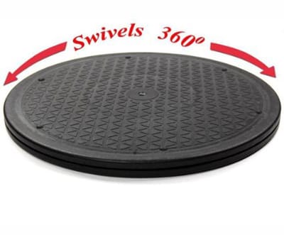 Draaiplateau - Draaibare onderzetter - Draaiend platform - Lazy Susan - Kruidenplank draaien - Draaitafel - TV / monitor onderzetter - Zwart - 25 cm diameter - Keuken / kast / bureau organizer - Jonyx
