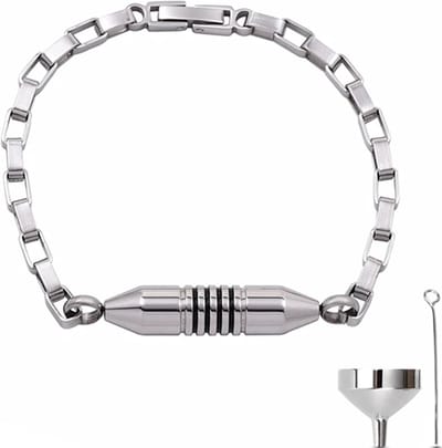 Luxe As Armband - 20 CM - Met Ashanger - Voor As, Haren of Parfum - Assieraad - Gedenksieraad - Urn - Incl. As vuller en Opbergzakje - Luxury Silver