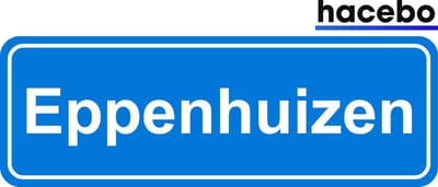 Hacebo - Plaatsnaam Sticker - 29x10 CM - Eppenhuizen sticker - Verkeersborden sticker - grappige cadeaus - Eppenhuizen