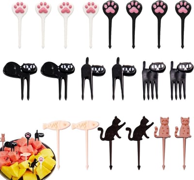 Schattige fruitvorkjes in kattenvorm - 54 stuks voor snacks, desserts en bento-boxen