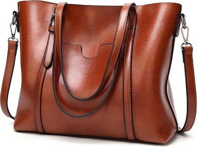 Dames Schoudertas - Grote Handtas - Dagelijks Gebruik - Veel Compartimenten - 41.5 x 11 x 24.5 cm - Bruin