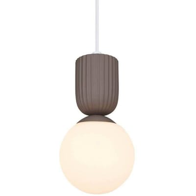 Nordlux Hanglamp Sadie, lichtbruin, Ø 15 cm, glas/keramiek