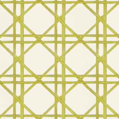 Behang Bamboo braided trellis geel