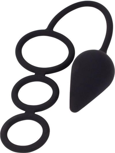 Buttplug met penisringen "The Prison"
