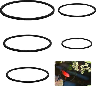 drijvende ringen voor aquarium - 5 maten - zwart - voerdispenser voor drijvende planten - ShopVlot