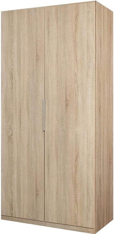 Kledingkast - Opbergkast - Kleding Opbergen - Draaideuren - 101x213x59 cm - Sonoma eiken