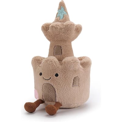 Jc Leuke Schatkist Zandkasteel Pluche Speelgoed Zachte Knuffels Schattige Cartoon Pluche Kinderen Kawaii Kerst Verjaardagscadeau Huisdecoratie beige