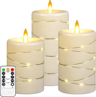 Set van 3 dynamische LED-kaarsen - met timer en afstandsbediening - zeer realistisch vlameffect - Energieklasse A