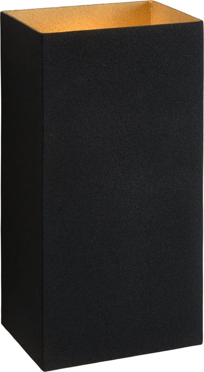 Atmooz - Wandlamp Royal - Industrieel - Woonkamer / Slaapkamer - Zwarte Buitenkant - Gouden Binnenkant - Hoogte 25cm - Metaal