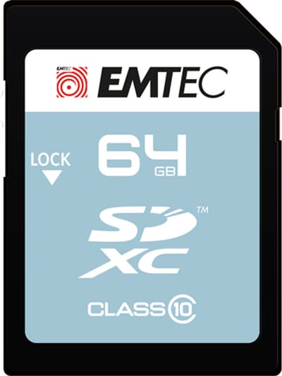 Emtec II Classic SDXC Kaart - 64 GB - Class 10 - Full HD - Zwart