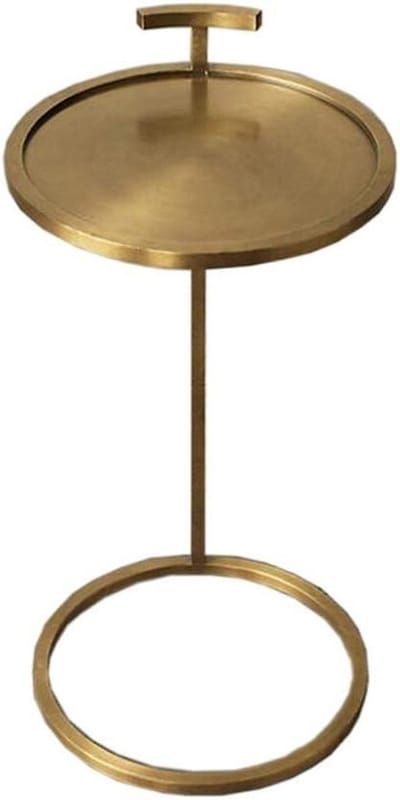Bijzettafel Metaal - Ronde Tafel - Extra Werkruimte - Robuust Draagvermogen - 40x40x70cm - Goud