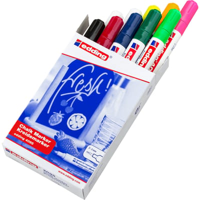 edding 4095 krijtstiften in 9 verschillende kleuren - 10 stuks raamstiften - krijtmarkers - afwasbaar - ronde punt 2-3 mm - krijtstift voor krijtborden, uitwisbaar - voor het schrijven op ruiten, glas, spiegels
